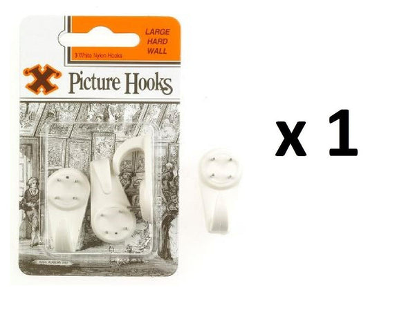 Large Picture Hooks - SHAW X White Hard Wall 3/Pack FS12848